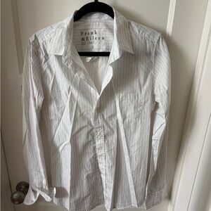 Frank & Eileen Barry Women's White Striped Button Down Shirt
